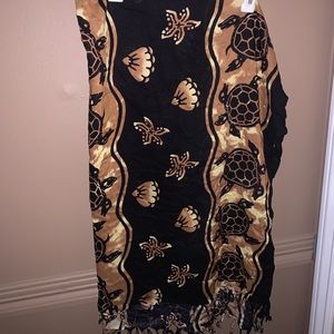 Hawaiian long wrap skirt